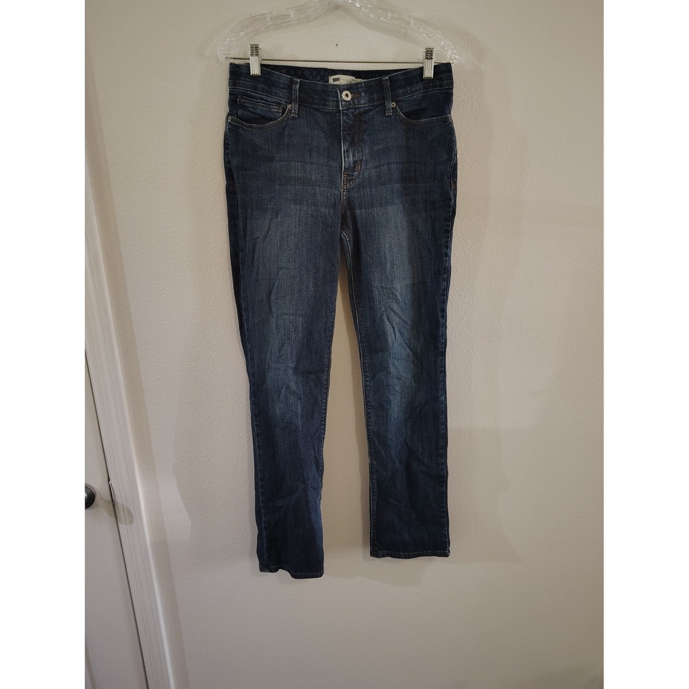 Levis 525 Perfect Waist Straight‎ Leg Jeans Dark Wash Blue Denim Womens Size 10